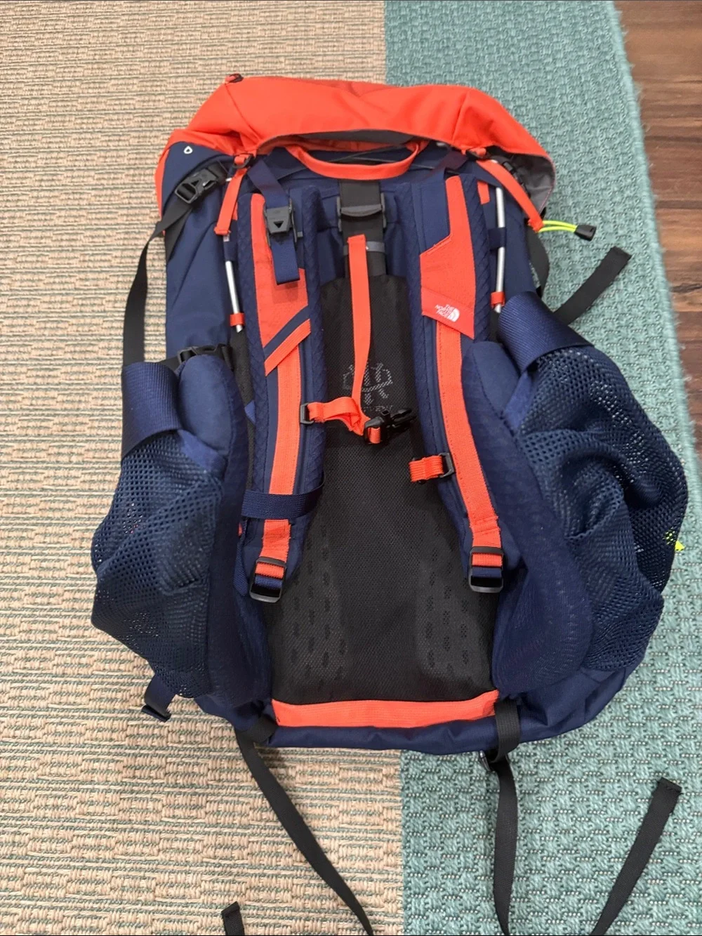 The North Face Red and Navy Lightweight Hiking Backpack